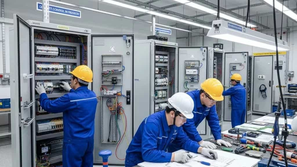 مونتاژ تابلو برق فشار ضعیف و قوی در فروشگاه برق صنعت حافظ
